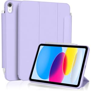 Koze Custodia per iPad A16 11a Generazione 11 Pollici 2025/ iPad 10a Gen 10,9 2022 con Chiusura Magnetica, a tre pieghe Supporto, Cover Retro in TPU Morbido con Portapenne,Viola Chiaro
