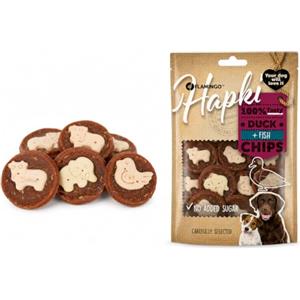 Flamingo HAPKI Chips di Anatra & Pesce + Biscotto 85G