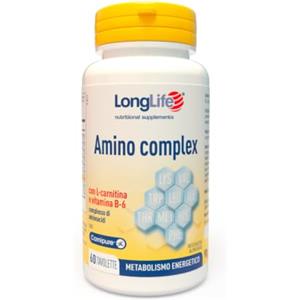 LongLife® Amino complex | Aminoacidi essenziali da proteine del siero di latte | Con L-carnitina e vitamina B-6 | Metabolismo energetico | Fino a 1 mese di trattamento | Vegetariano e senza glutine