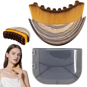 TRMPLX Spazzola per il viso contornata, spazzola viso linfodrenante, con peeling delicato e luminosità, setole naturali morbide - Un massaggio rilassante (1 pezzi)