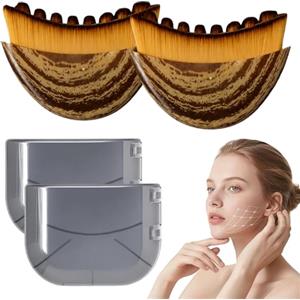 TRMPLX Spazzola per il viso contornata, spazzola viso linfodrenante, con peeling delicato e luminosità, setole naturali morbide - Un massaggio rilassante