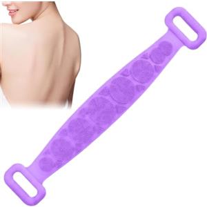 Jahuanoo Scrubber Corpo In Silicone Fascia Morbida Massaggiante A Due Lati 70 cm | Cintura Scrub Corpo In Silicone per aromaterapia vasca doccia post-workout pre-shave viaggio