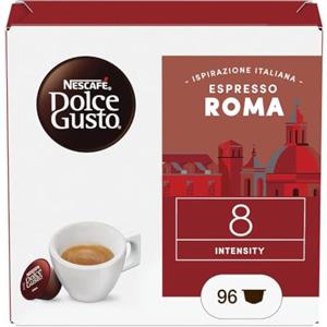 NESCAFÉ DOLCE GUSTO Espresso Roma Caffè 96 Capsule | Caffè espresso ricco e rotondo, intensità 8. Caffè torrefatto e macinato. 96 Capsule Compatibili Nescafé Dolce Gusto
