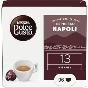 NESCAFÉ DOLCE GUSTO Espresso Napoli Caffè 96 Capsule | Caffè espresso forte, intensità 13. Caffè torrefatto e macinato. 96 Capsule Compatibili Nescafé Dolce Gusto