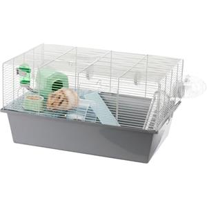 Ferplast MILOS LARGE Hamster Cage - Spacious Multi-Level Habitat with Tunnel System, Exercise Wheel, Fully Equipped, Easy Clean, 58x38x30.5 cm