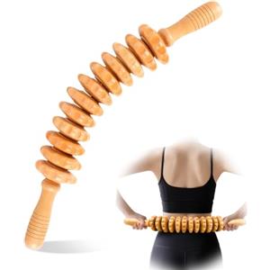 VELLUSTRA Rullo Massaggio Cellulite di Legno di Faggio per Corpo e Cosce, Tocco Morbido - Rullo Anticellulite, Massaggio Anticellulite, Massaggiatore per Cellulite, Bastone Pancia linfodrenaggio