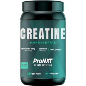 ProNatural Pharma Creatina Monoidrato 200 Mesh Micronizzata ProNXT - Creatina Pura 1000 g | Alta Solubilità | 293 Dosi | Misurino Incluso | Integratore Sportivo
