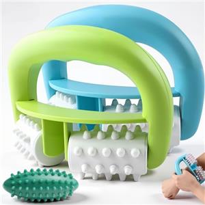 ADNEWX 3 rulli massaggianti, doppio rullo massaggiante cellulite con palla massaggiante per massaggio anticellulite, tensioni muscolari, tonificazione della pelle, cura del tessuto connettivo