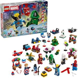 LEGO Marvel Calendario dell'Avvento 2026-76340 | Giochi per bambini da 6 anni, 24 sorprese da supereroi incluse 6 minifigure, aereo e auto giocattolo, idea regalo, 317 pezzi