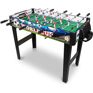 Teorema Giocattoli, calcio balilla edizione worldcup, biliardino da casa con 2 palline e segnapunti, tavolo calciobalilla per adulti e bambini, altezza 62 cm