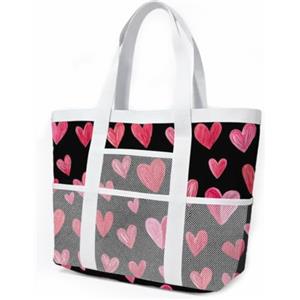 HJOSWVNS Borsa Mare Grande Borsa Mare Donna Resistente Beach Tote Bag Spiaggia Con Zip Shopping Bag Donna Borse Mare Pieghevole Leggera Borsone Piscina Viaggio
