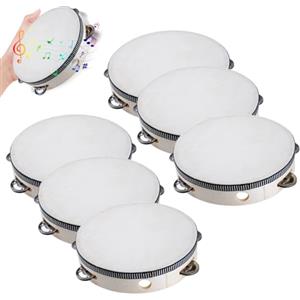 fayarrd Tamburelli Per Adulti | 15 Cm Tamburello A Mano | 6 Pezzi Strumento Musicale Educativo Per Danza Yoga Meditazione Scuola Casa Feste Ricreative