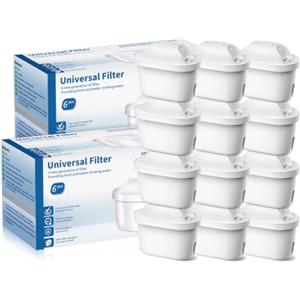 Generisch Filtro dell'acqua compatibile con Brita Maxtra+, Maxtra Plus, Maxtra Pro All-in-1, cartucce filtranti di ricambio per caraffa Marella, 12 pezzi