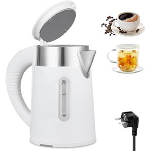 PORFOYO Bollitore Elettrico: Mini Bollitore Acqua 800 Ml in Acciaio Inox, Spegnimento Automatico, Beccuccio Antigoccia, Silenzioso, Mini Bollitores Da Campeggio per Caffè, Tè, Latte (Bianco)