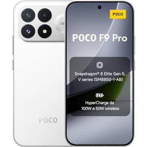 XIAOMI POCO F9 Pro, Smartphone 12+256GB, Bianco, Batteria 6330mAh, HyperCharge100W | Snapdragon® 8 Elite Gen 5 V Series, VisionBoost D8, Display AMOLED Ultra-luminoso da 6,59" a 185Hz, Fotocamera OIS AI 200MP