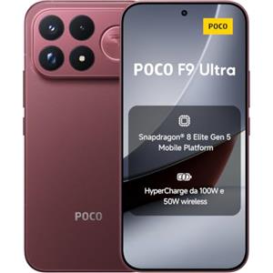 XIAOMI POCO F9 Ultra, Smartphone 12+256GB, Ciliegia Scura,8050mAh, HyperCharge100W | Snapdragon® 8 Elite Gen 5 VisionBoost D8, Display AMOLED 6,9", Fotocamera OIS AI 200MP, Corning® Gorilla® Glass 7i Resistente