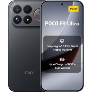 XIAOMI POCO F9 Ultra, Smartphone 12+256GB, Nero, Batteria 8050mAh, HyperCharge100W | Snapdragon® 8 Elite Gen 5 VisionBoost D8, Display AMOLED 6,9", Fotocamera OIS AI 200MP, Corning® Gorilla® Glass 7i Resistente