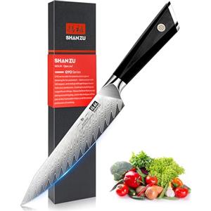 SHAN ZU Coltello Universale 15cm Acciaio Damasco 10Cr15MoV, Coltello Cucina | Coltello da Cuoco Chef 6 Pollici Super Affilato, Manico Ergonomico in G10 - Serie GYO