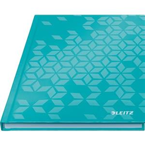 Leitz WOW Notebook A5 a quadretti, copertina rigida, 160 pagine, 80 fogli di carta certificata FSC (80 g/m²), rilegatura a filo, per ufficio, scuola o come diario, blu ghiaccio, 46281051