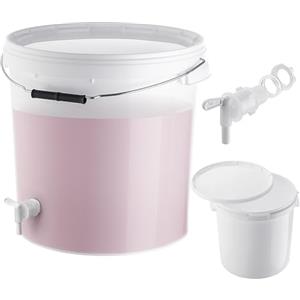 KADAX Set secchio di fermentazione da 20 litri con rubinetto di scarico, contenitore per fermentazione in plastica con rubinetto di scarico per vinificazione, rubinetto di scarico con guarnizione e