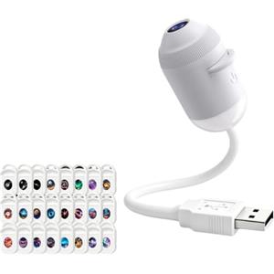 Generic Proiettore olografico notturno HD Smart 5D, lampada a stelle HD 2 in 1 Plug and Play, mini proiettore portatile USB a 360° con immagini della galassia per la camera da letto，24 filmati