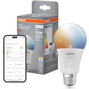 OSRAM Lampada LED SMART+ A100 14W E27 Lampadina Tunable White | SMART+ MATTER, LED Lamps, bianco, 20000 h, confezione da 1