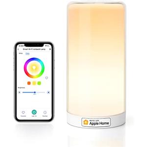 Meross Lampada Smart da Comodino a LED, abat jour da comodino Portatile | Compatibile con HomeKit, Alexa, Google e SmartThings, Luce Notturna LED Dimmerabile, per Camera da Letto, Soggiorno