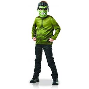 Rubie's Rubies AVENGERS ufficiale - Costume per bambini Super Eroi Marvel a scelta: Hulk, Black Panter, Spiderman, un top classico stampato + maschera in plastica, taglia unica 5-8 anni