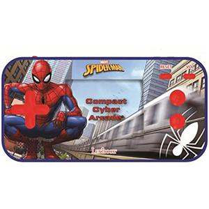 Lexibook, Spider-Man, Cyber Arcade compatto, console portatile, 150 giochi, schermo LCD a colori, funzionamento a batteria, blu/rosso, JL2367SP