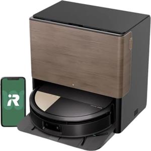 iRobot Roomba® Plus 775 Combo robot aspirapolvere lavapavimenti, 30.000 Pa | Con stazione AutoWash™ autosvuotante, PowerSpin™ Mop con acqua calda 75°C e asciugatura a caldo, LiDAR + AI, nero