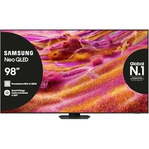 Samsung Neo QLED 4K Vision AI Smart TV 98'' QE98QN90FATXZT Mini LED, NQ4 AI Gen3 Processor,Picture Enhancer, Glare Free, Motion Xcelerator 165Hz, NeoSlim Design, PACCHETTO INTRATTENIMENTO, 2025