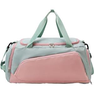 Generic Borsone da palestra - Borsa da viaggio sportiva impermeabile con scomparto | Borsa da palestra di grande capacità con tasca bagnata e scomparto per scarpe | a spalla, a tracolla e a mano per viaggi e