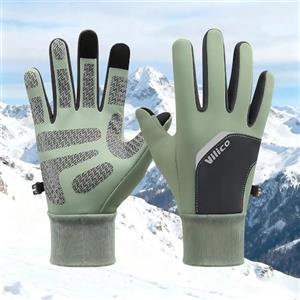 Generic Guanti invernali touch screen, antivento, resistenti all'acqua, termici, per attività all'aperto, antiscivolo, foderati, con dita intere, per lo sport