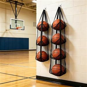 Generic Borsa da appendere a forma di palla, design a rete, con cinghie rinforzate, organizer da parete salvaspazio per palestra, garage, scuola