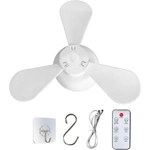 Fierudeng Ventilatore A Soffitto Con Soffiatore Ricaricabile Mini Portatile 4 | Ventilatore A Soffitto Con Luce Per Esterni per spiaggia roulotte auto camper campeggio all'aperto tenda