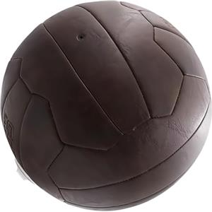 Poystng 5 Palloni da Calcio per allenamenti Indoor e Outdoor | Copertura in PU marrone retrò, design a pannelli vintage, esercizi passaggio, pratica ricezione, confezione