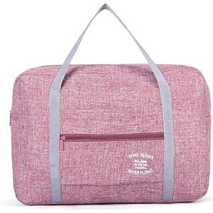 Generic Borsa da viaggio pieghevole di grande capacità, leggera e portatile, da donna, Rosso, Medium, Borsoni