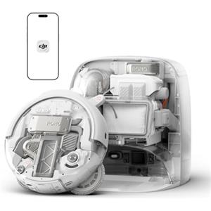 DJI ROMO P robot aspirapolvere e lavapavimenti | Design trasparente del robot e della base di ricarica, aspirazione da 25.000 Pa, rilevamento ostacoli a livello di drone