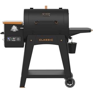 PIT BOSS Barbecue a Pellet Classic Onyx Edition Affumicatore per 82-260°C | Funzione per la cottura alla griglia con fiamma, 1 sensore incluso, Serbatoio pellet 8,5 kg, Griglie su 2 livelli