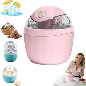 BOWTONG Mini Macchina Per Gelato Piccola Casa, Solo 15 Minuti, Mini GelatoFai Da Te, GelatoElettrico Da 17 Oz E Sorbetto, Macchina PerDessert One-touch, Ideale Per Gelato, Sorbetto, Yogurt E Dolci Freddi