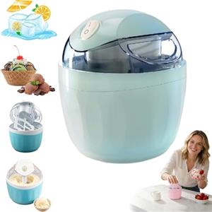 BOWTONG Mini Macchina Per Gelato Piccola Casa, Solo 15 Minuti, Mini GelatoFai Da Te, GelatoElettrico Da 17 Oz E Sorbetto, Macchina PerDessert One-touch, Ideale Per Gelato, Sorbetto, Yogurt E Dolci Freddi