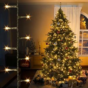 EcoNour Luci per albero di Natale, 750 LED, 50 m, bianco caldo | 8 ore di illuminazione, 8 modalità di luce, distanza LED 2,5 cm, con timer e funzione di memoria | Adatto per uso interno ed esterno