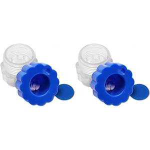 KMINA Trita Pastiglie Medicine Manuale, Frantuma Pillole, Blu (2 pz) | Schiaccia Compresse Portatile, Mortaio con Contenitore e Coperchio, Plastica Resistente, 55 x 45 mm, Lavabile, Anziani