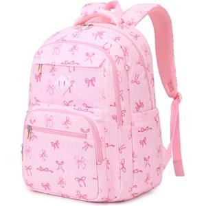 Sisipoet Zaino da donna, da uomo, zaino per computer portatile, da viaggio, borsa da scuola per il tempo libero resistente all'acqua per liceo, università, lavoro, ufficio, Fiocco rosa, Classico