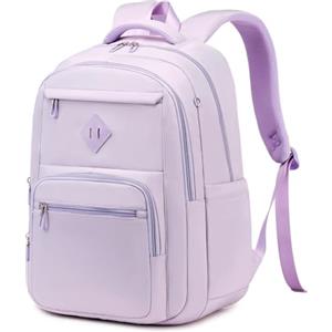 Sisipoet Zaino da donna, da uomo, zaino per computer portatile, da viaggio, borsa da scuola per il tempo libero resistente all'acqua per liceo, università, lavoro, ufficio, viola., Classico