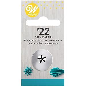 Wilton Decorating Tip Beccuccio per Decorazione, #022 Open Star Carded | Beccuccio in Acciaio Inox per Sac à Poche, Riutilizzabile, per Decorare Torte, Dolci e Cupcake, Lavabile in Lavastoviglie