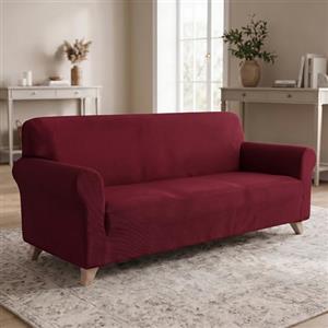 Italian Bed Linen Copridivano Elastico Dahlia - Proteggi Divano Elasticizzato 190-260 cm, 3 posti, Fodera Estensibile - Bordeaux