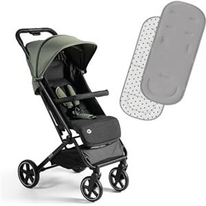 MS Keo Passeggino e Materassino Reversibile, Traspirante e Super Imbottito, Passeggino, Ultraleggero e Compatto, con Ruote Grandi, Fino a 22 kg, Capotasto estensibile e pieghevole a libro