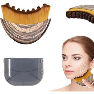 RAINWOOD Spazzola per contorno linfatico per il viso - Massaggiatore linfatico con setole morbide, strumento per scolpire il viso per mento e mascella, spazzola delicata per il viso linfatico per la