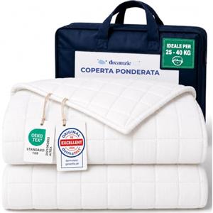 Dreamzie-Coperta Ponderata Bambini 3,2 kg 100x150cm,Coperta Pesante Cotone | Microperle di vetro ipoallergeniche · Ideale per peso corporeo 25-40 kg · OEKO-TEX · Lavabile in lavatrice
